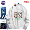 NASA CO BRANDED VACKETS POUR HOMMES ET FEMMES Spring and Automne Nouveau Polo Neck Trendy Loose Instagram High Street Couple Fashion Denim Coat VBT