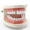 Single diamond inlaid door style hip-hop braces single 18k electroplated Halloween dentures gold teeth grillz