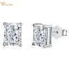 Örhängen Wong Rain 100% 925 Sterling Silver 5*7mm krossad isskur laboratorium Vit Sapphire Gemstone Studs örhängen smycken för kvinnor grossist