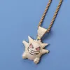 Personnalité Hip Hop en plein zircon drôle Elfe Geng Ghost Cartoon Pendant Collier Bijoux