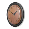 Wall Clocks Oak Veneer Traditional Clock Black Frame Eco-Friendly Made In USA Accurate Quartz Movement 14" Round Design Natural Look