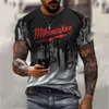 2024 Summer Men's Clothing Fashion Personalized T-shirt 3D Alphabet Digital Print Loose tshirts for mens