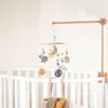 Baby Bed Bell Bracket 0-12 Months born Wooden Adjustable Mobile Holder Rattle Supportrt Crib Accessories Infant Born Gift 240418