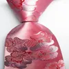 Bow Ties Fashion Flower Tie Men's 9cm Silk Slips Set Red Golden Light Blue Pink Jacquard Woven