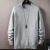 Polos Men's Clothing Blue Knit Sweater Male Solid Color No Hoodie Pullovers Plain Y2k Streetwear Tops Street Jumpers Cheap Fun Classic