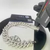 Bijoux de créateurs bijoux hip hop 15 mm Vvs Bracelet de chaîne Moissanite S925 Iced Out Long Box fermoir Diamond Cuban Link Brac334K