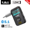 Adaptateur 1MII B07PRO + récepteur Bluetooth pour la voiture APTX LL 3,5 mm Adaptateur sans fil audio pour la voiture PC Hands Free Call Mic avec affichage OLED