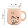 Cartoon carino yier bubu dudu tazze in ceramica mitao panda con cucchiai di coperchio caffettiera tazza di acqua di latte kawaii regalo di compleanno di kawaii 240418