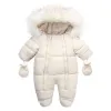 ワンピース2023新しい冬の赤ちゃんロンパーズ厚い暖かい幼児フリース内のフリースジャンプスーツ新生児少年の女の子オーバーオール幼児衣料セット