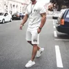 Saisiers de survêtement masculins Fegkzli Sets en coton T-shirt et shorts Fashion Letter K Printing Tow-show Summer Daily Casual Clothes Street Wear