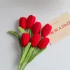 Decoratieve bloemen Gemengde kleur 10 Takken Tulpen breien kunstmatige planten Home Party El decoratie rood