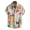 Chemises décontractées pour hommes Rétro Art coloré Shirt Hawaiian Men Manches à manches courtes Summer 3D Blouse Tops Street Street Street