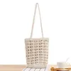 Vintage zomer handgemaakt geweven strand rattan strand tas tas vrouw mode stroming emmer handtas voor dames schouderbeurs 240418