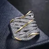 Clusterringe Huitan einzigartige Form Frauen Ring Brauthochzeit Zeremonie Hochwertiges Spezialverzinsung vielseitiger Accessoires Trendy Trendy