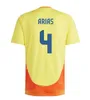 24New Colombia James 2025National Team Football Shirt Home Away Set Camisetas Columbla 2024 Copa America D.Valoyes Arango C. Chucho Cuadrado Soccer Jerseys Kids Kit