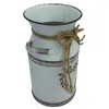 Vases Flower Arrangement Vase Vintage Bucket Metal Artificial Container