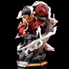 Action Toy Figures One Piece Anime Figur 26cm Wano Gear 4 Luffy 2 Head Pieces Staty Figurer Samlingsbar modelldekoration Toy Christmas Gift T240422