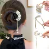 Hair Clips 1PCS Vintage Decor Tool Simple Pearls U-shaped Hairpin Alloy Tassel Women Headwear