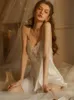 Sexig is Silk Pure Desire Wind Sleeping Dress Women's High End Feeling Beautiful Back Satin Home Sling Fun Sleepwear 6101