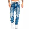 Mäns jeans herrar jeans märken raka stretch smala jean homme pantalones hombre casual byxor denim byxor baggy jeans svartblå 240423