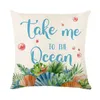 Poduszka Letnia Ocean Cover Home Sofa Letter Stripe Starfish Print