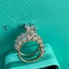 Luxe diamant glanzende designer ringen voor vrouwen mode eenvoudig temperament vol diamanten ring honderd stijlen