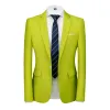 Vestes plus taille 6xlm couleurs de bonbons pour hommes Business Slim Blazers Veste formelle Bureau Social Club Casual Formal Wear Tuxedo Suit Jacket