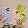 Étuis de téléphone portable Placing 3D Butterfly Bumpy Texture Case pour iPhone 15 14 13 12 Pro Max 11 Couleur solide Soft Shockproof Back Cover Fundas D240424