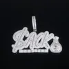 Colliers pendants Iced Out Money Bag CZ Lettre ACK pour hommes Femmes Bling Cubic Zirconia Pavé Rappeur Hip Hop Bijoux Drop Livraison DHZJV