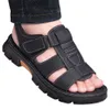 Loveontop Sandals Męskie buty plażowe Kapcie Cowhide Kopice Outdoor Niezsuwa grubosolowana skóra dla mnie 240418