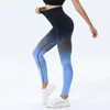 Pantaloni attivi gradiente color alta vita con leggings da yoga si adattano a sport morbidi ed elastici da corsa da corsa fuori dallo sportivo