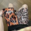 Men's Shorts 2024 Summer Color Splicing Leopard Print Five Quarter Pants American Retro Brand In Stock