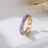 Anelli a cluster regolabile anello naturale zircone naturale color oro chiaro in rame aperto per le donne gioielli da sposa indossare regali