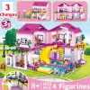 Blocks City Street View House Summer Holiday Villa Castle Building Block Girls Series Swimming Pool Bricks DIY Assembled Toys Kids Gift