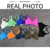 BRAS SEXY KVINNA Sports BH Halter Deep V Backless High Support Impact Yoga Underwear Running Fitness Workout Gym Topp vadderad BRALETTE