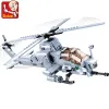 Block 482 st Air Force Aviation AH1Z Viper Aircraft Plane Helicopter Gunship Building Blocks War Weapon Bricks Brinquedos pojkar leksaker