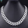 Fine Jewelry Men Cuban Chain 18mm Wide Vvs Moissanite Diamond Cuban Link Chain Necklace Hip Hop S925 Silver Chain Necklace