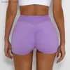 Women's Shorts Seamss Solid Cross Waist Women Fitness High Hip Liftting Sexy Slim Gym Trainning Fashion Elastic Pant H240424