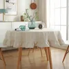 Panno tavolo da tovaglio rotondo francese cover circolare in cotone in lino con nappe per la casa