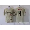 Maglie da baseball Rattlesnake Bumgarner#40marte#4 Beige Elite City Player Nome uniforme