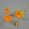 Decorative Flowers 4 Heads Artificial Bouquet Simulation Poppies Fake Silk Flower For Home Wedding Party Bedroom Office Decoration Bottle