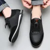 Casual Shoes Elastic Shoe Mouth Men Leather Soft Flat Business Man Footwear Autumn Winter 2024 Band Brand Sneakers