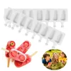 8/4/3 Hole Silicone Ice Cream Ice Cream Mold, Silicone Ice Pop Mold Popsicle Molds,Wooden Sticks, Classic Oval,Non Stick