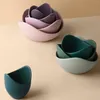 Schalen Keramik Pasta Dessert serviert überlagerte Feste Farbe Lotus Form Schüssel Set für Wohnzimmer Schlafzimmerdekoration