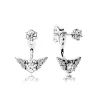 Oorbellen 2019 100% 925 Sterling Silver 1: 1 Echte glimlach Lange Stud Earrings Hartster Geometrische laminering Charme Lange oorbot