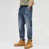 Herrenjeans 2023 Neue Winter- und Herbst -Herren lässige Baumwolle lange Hosen Fashion Windschutz Jeans 240423