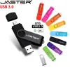 Sürücüler Jaster 5pcs/Lot 128GB döndürülmüş otg pendrive 4GB 8GB 32GB 16GB 64GB USB Telefon Tablet PC Defteri U Stick için Flash Sürücü