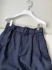 Women's Shorts 2024 Women Fashion Loose Casual Belt High Waist Linen 0415
