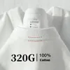 Marca personalizada DIY 320gsm de alta qualidade de tamanho grande camiseta pesada para homens Tee de manga curta Algodão de cor de cor sólido 240420