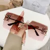Novos óculos de sol com moldura de moldura moda de metal com grande quadro popular na Internet Shooting Polygon Bow Polygon